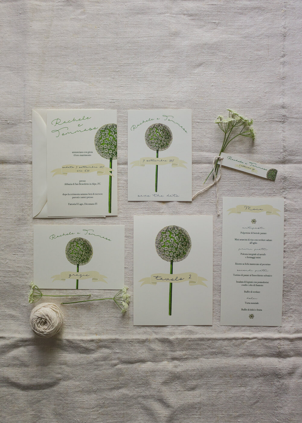 Wedding suite botanica Allium - Cartoleria per il matrimonio - Lily&Sage Design