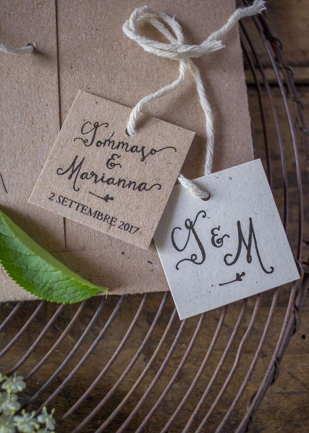 Wedding suite Campagna inglese - Tags per bomboniere o chiudi busta in carta riciclata- Lily&Sage Design
