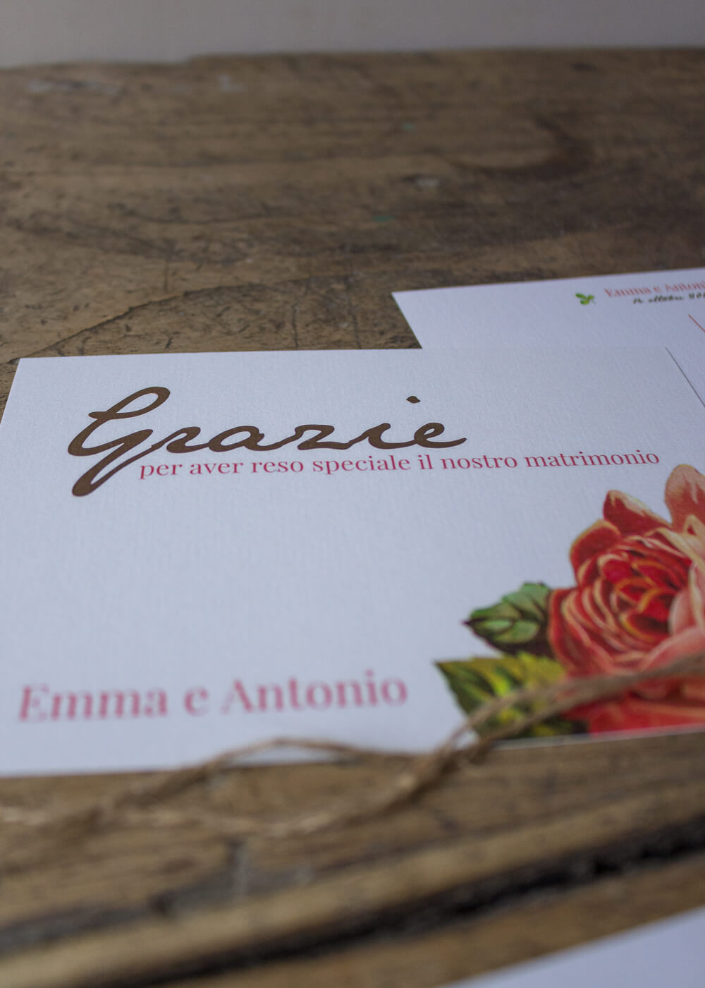 Wedding suite botanica Mary Rose - Cartolina di ringraziamento - Stampe botaniche - Lily&Sage Design