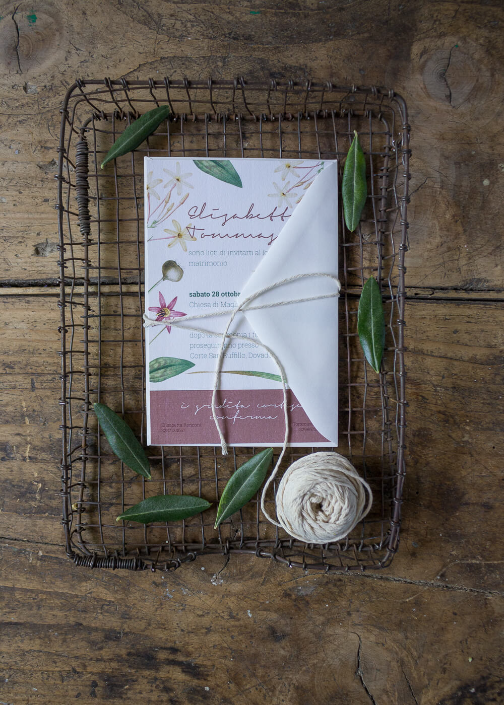 Wedding suite botanica Lillie - Partecipazioni di matrimonio botaniche in carta vergata - Lily&Sage Design